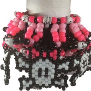 COPY - UFO 3D Kandi Cuff Bracelet  w/5 Pink Bone …